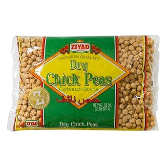 Ziyad Dry Chickpeas, Garbanzo Beans, Ancient Grains, No Additives, No Preservatives, Great Source of Protein, 32 Oz