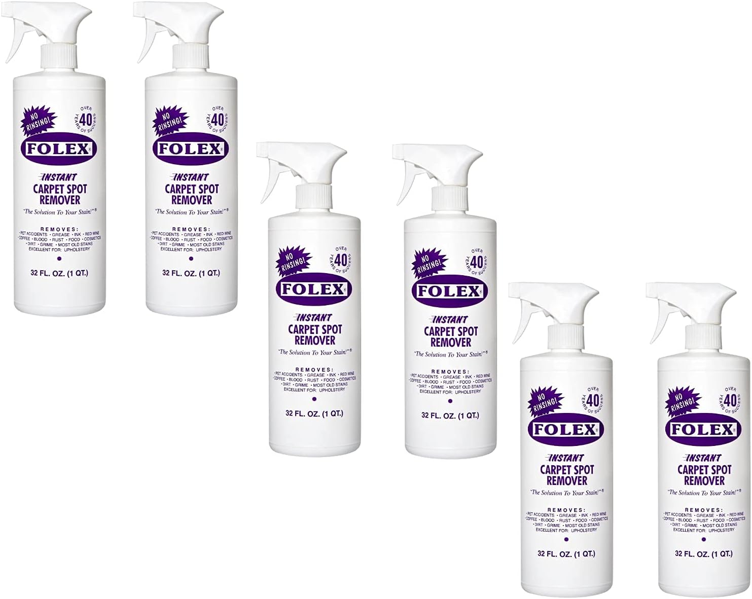 Folex Instant Carpet Spot Remover, 32oz, Pack of 6