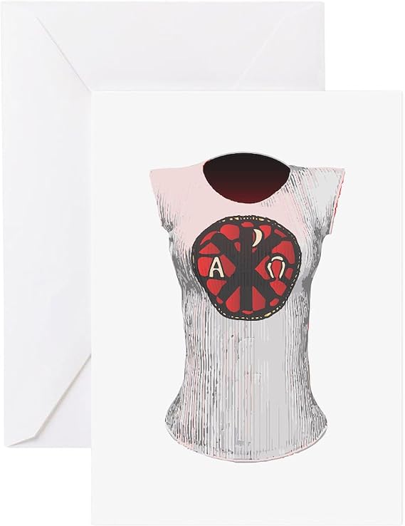CafePress Alpha Omega T Shirt Greeting Cards Folded Greeting Cards (10-pack) Matte