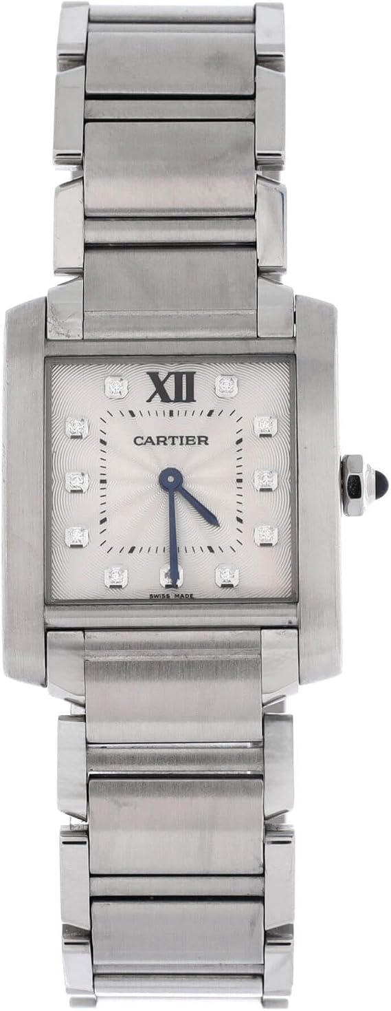 Pre-Loved Tank Francaise Quartz Watch Stainless Steel with Diamond Markers 25