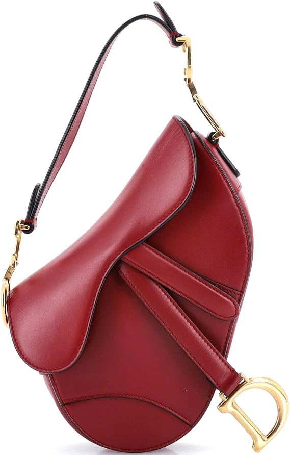 Pre-Loved Saddle Handbag Leather Mini, Red