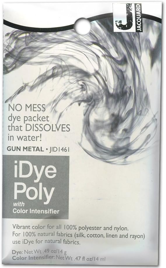 Jacquard iDye Fabric Dye 14 Grams-Gun Metal For Polyester, Nylon and all 100% Natural Fabrics