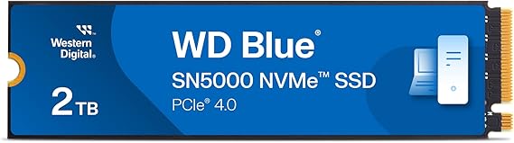 Western Digital Blue SN5000 NVMe SSD M.2 2280 2 TB (5.000 MB/sn'ye kadar okuma 4.000 MB/sn'ye kadar yazma) - WDS200T4B0E