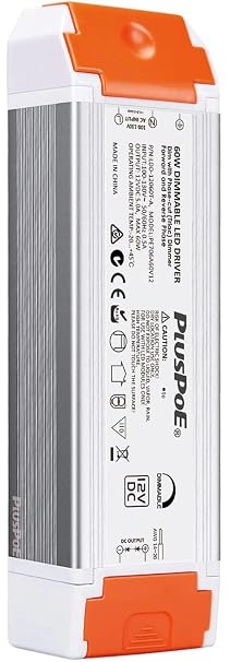 60W Dimmable LED Transformer, 12V Triac ELV/MLV/Dimmable Led Driver, Compatible with Lutron & Leviton Switches, AC to DC 12V 60W Led Power Supply for Strip Light, Flicker-Free Dimming