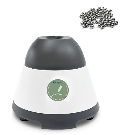 Mini Vortex Mixer 3500RPM with Touch Operation, Lab Vortex Mixer for Tubes, Vortexer for Acrylic Paint, Nail Polish, Eyelash Glue, Pigment, Ink & Resin Mixing, Includes 50 Stainless Steel Mixing Balls