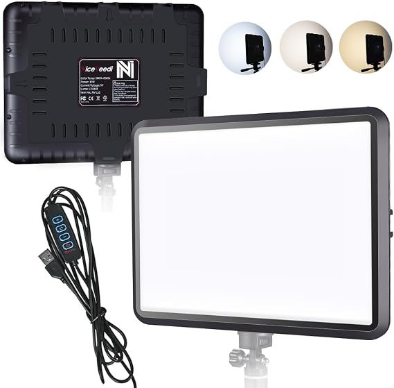 NiceVeedi 15w Photography Lighting Panel, 2800-6500K Dimmable Studio Light, USB Powered Video Lighting for Video Recording/Photography/Tiktok/Streaming/Content Creat