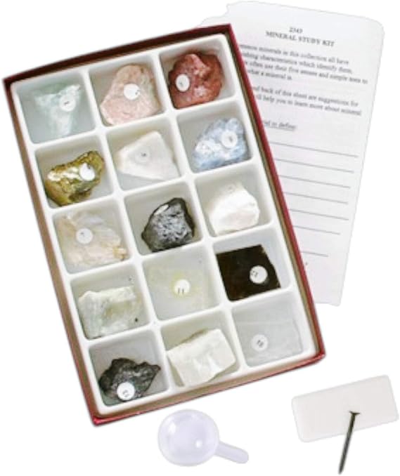 Mineral Collection, with Testing Tools, 15 Specimens