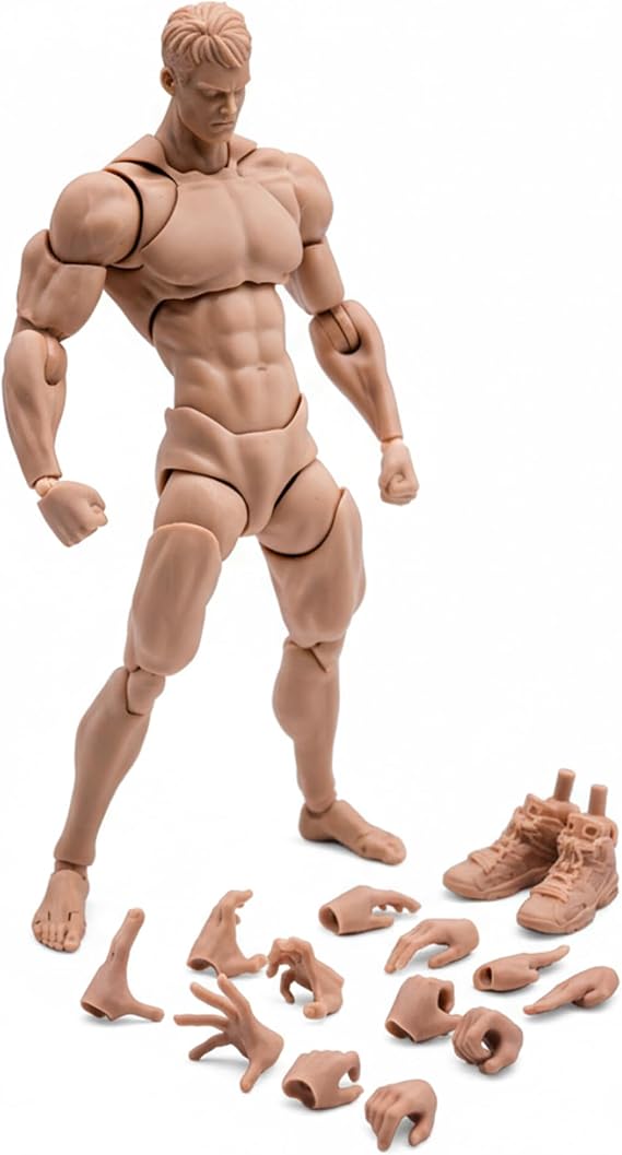 1/12 Action Figure, 6 Inch Blank Action Figure Body With Ultra-articulated Joints & Rich Accessories, 1/12 Scale Muscular Male (eco-friendly Pvc) - Body