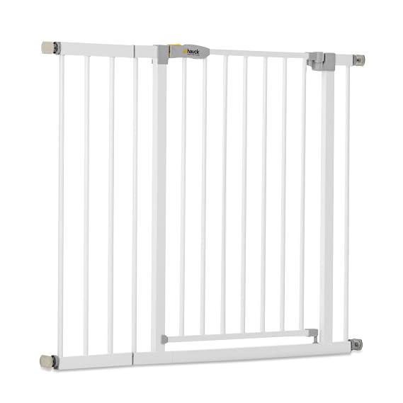 hauck Open N Stop KD Pressure Fit Baby & Pet Safety Gate w/ 8" Extension, Accommodates 37.8" to 39.8" Wide Home Doorway, Stairway, or Hallway, White