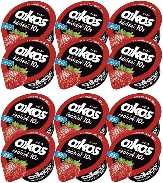 Yogurt 12 Pieces, Dannon, Oicos, Strawberry, 3.9 oz 110 g, Strawberry Fruit