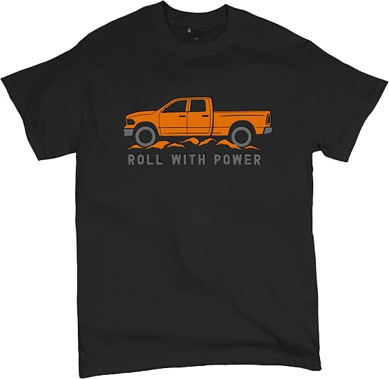 Tee Hunt Roll with Power Pickup Truck Men's Graphic T-Shirts and Tank Tops