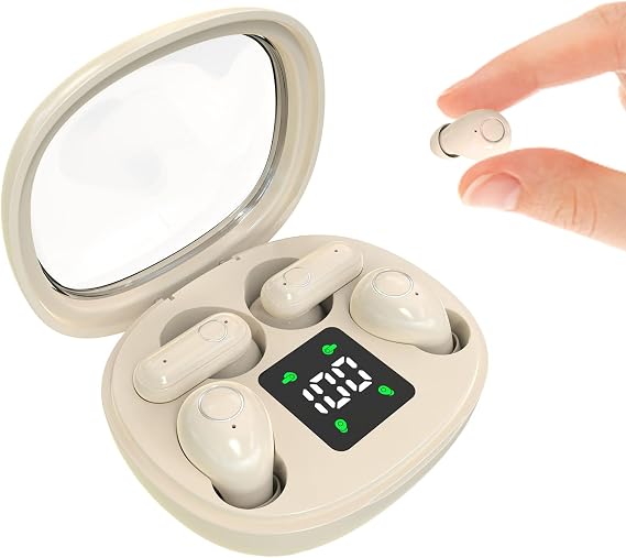 Mini Wireless Sleep Earphones, Designed for Side Sleepers Invisible Flat Earbuds, Comfortable for Small Ears, Discreet in-Ear Design, Skin-Friendly, Ideal for Women and Work Use (Skin)