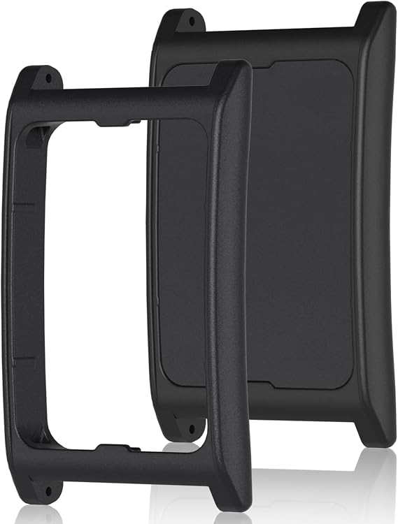 2 Pack Replcement Frame Compatible with Amazfit Helio Strap Fitness Tracker, Innovative Design Increase More Flexible Space, Hard PC Case for Women Man, Black