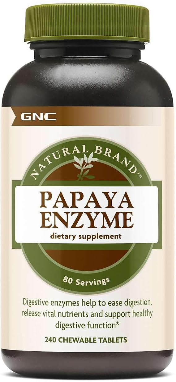 GNC Natural Brand Papaya Enzyme, 240 Tablets, 80 Servings