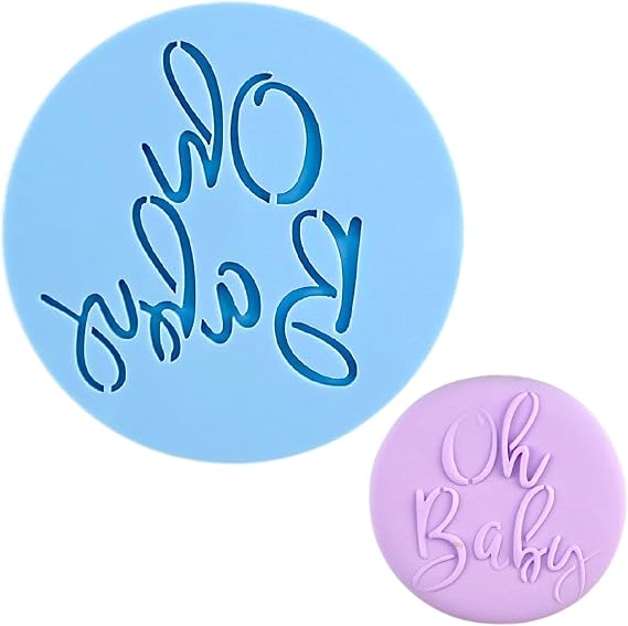 Baby Shower Fondant Embosser "Oh Baby" 3D Shape for Decorating Cupcake