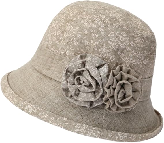 YEKEYI Women's Cotton Linen Bucket Hat Big Brim Hat Summer Sun Beach Cap Visor Sunhat