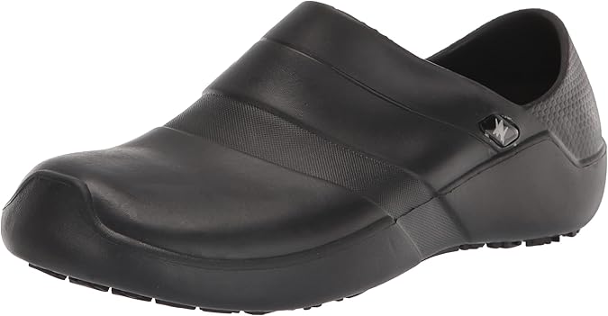 Anywear Journey EVA Slip-On Clogs - Non-Slip Work Shoes for Women - Water-Resistant Nurse Shoes - Ventilated Nursing Clogs - Black - 6 Women/4 Men