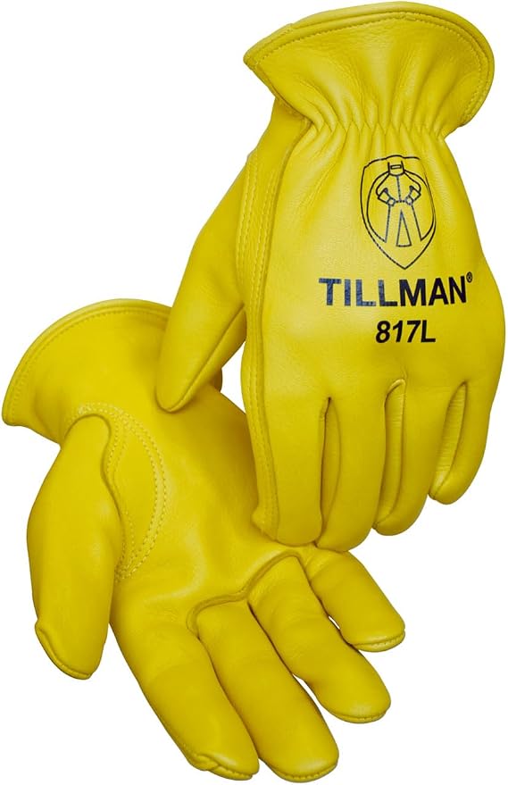 Tillman 817 Top Grain Heavyweight Elkskin Drivers Gloves with Lined Back, Large