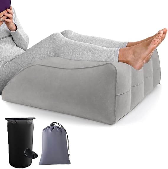 Leg Pillow Inflatable Leg Elevation Pillow, Leg Rest Pillow for Elevating Leg Wedge Pillow for Sleeping, Leg Support Pillow for Bed for Reduces Back Pain & Improves Circulation