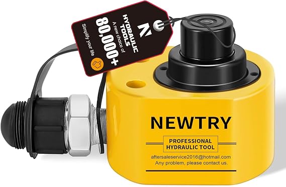 NEWTRY 10T Low Profile Hydraulic Ram Jack, 1" Stroke Multi-Section