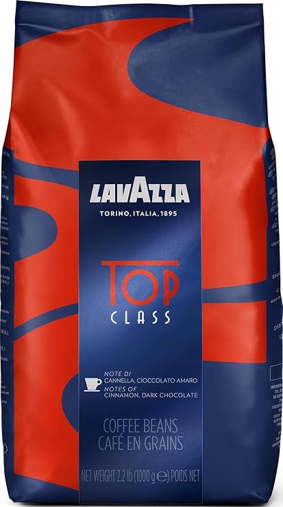Lavazza Top Class Whole Bean Coffee Blend, Medium Espresso Roast Bag, 2.2 Pound, 1 Count, Authentic Italian, Blended and Roasted in Italy, Full Bodied with Smooth and Balanced Flavor