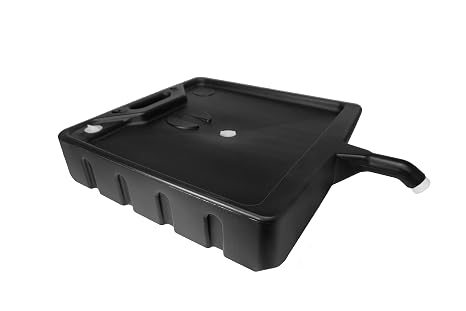 Funnel King 32964 15 Quart Closed Drain Pan, 25" x 18" x 5.5", Made in USA, Black