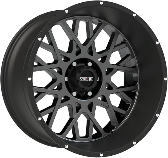 Vision Wheel Rocker Style: 412 RWD Finish: Anthracite w/Satin Black lip and chrome bolts. Wheel Size Inches: 18X9PCD: 6-139.7Load Rating Lbs. 2400 Offset: 12