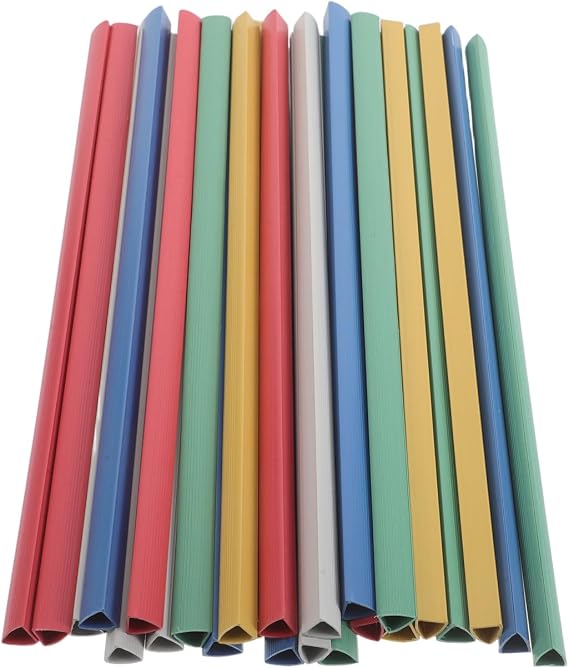 VILLCASE Binding Bars Sliding Grip Clips for A4 Letter Size Documents Report Covers File Binder Accessories Clear Plastic Fasteners 25 Pack