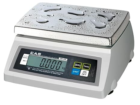 CAS SW-1WD Kitchen Portion Scale - 20lb Capacity, NTEP Certified, Digital Bakers Scale - Features Dual Range Tech, Auto Power Off, an LCD Display - Adapter and Steel Tray Included