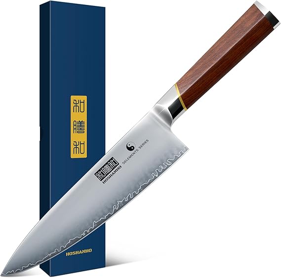 HOSHANHO Chef Knife 8", Sharp Japanese Kitchen Knife with Rosewood Handle