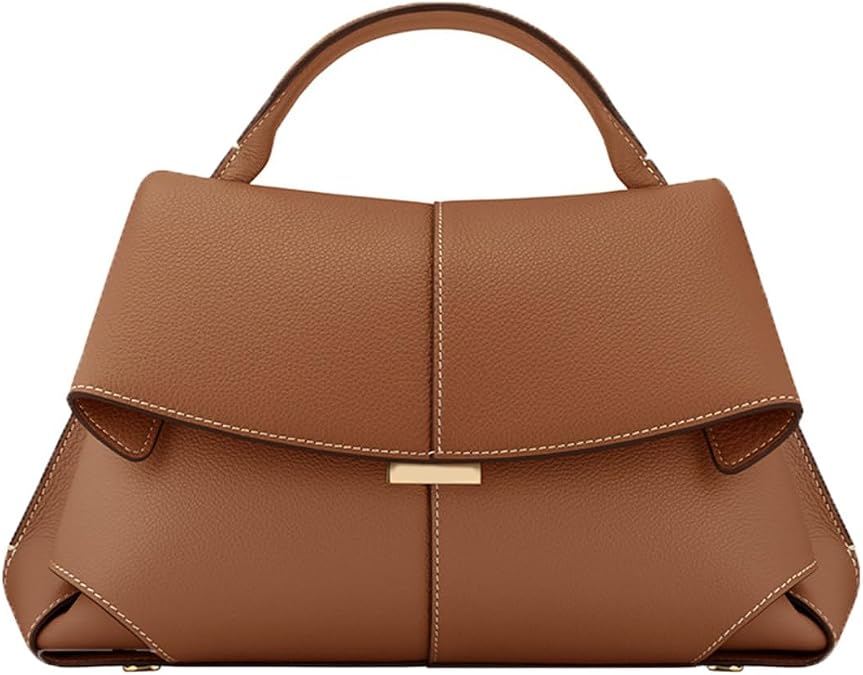 Genuine Leather Handbag for Women, Top Handle Bag, Designer Shoulder Bag, Crossbody, Fashion Hobo Purse with Adjustable Strap.(Camel)