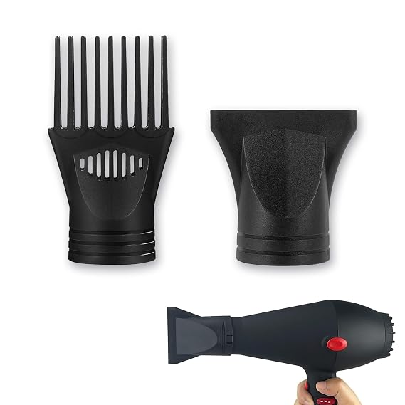 BRBASAP Universal Blow Dryer Comb Attachment Hair Styling Tools and Accessories Fits All Dryers Hair Care Products Concentrator Nozzle for Salon Styling Replacement Nozzle Comb for Diameter, Black