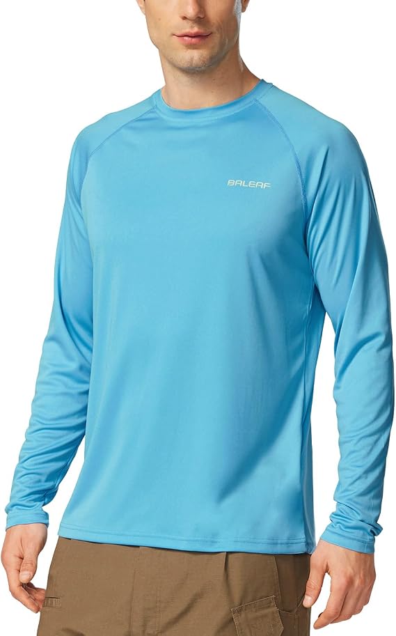 baleaf Men's UPF 50+ Sun Protection Shirts Long Sleeve Rash Guard