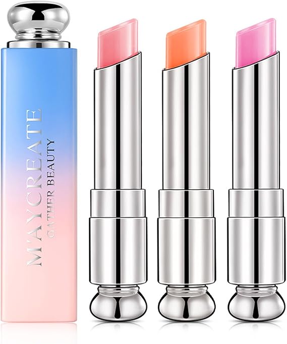 Colour Changing Lip Balm,3 Pack Tinted Lip Balm Crystal Jelly Magic Lipstick Nutritious Moisturizer Lip Care Lip Balm Set Natural Lip Protection Lip Repair Gifts