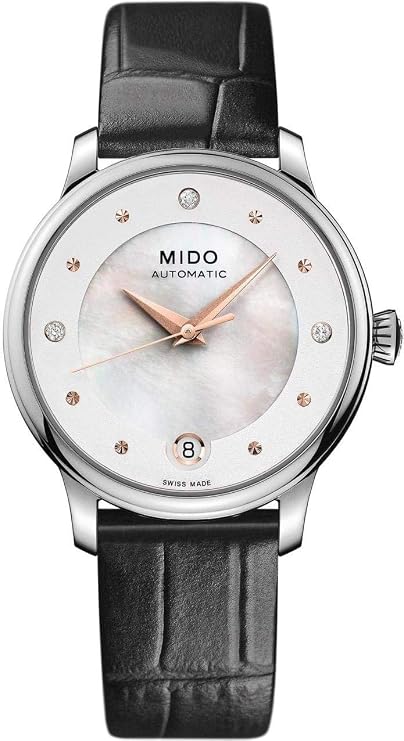 MIDO Baroncelli Lady Day & Night - Swiss Automatic Watch for Women - White Mother of Pearl Dial - Case 33mm - M0392071610600