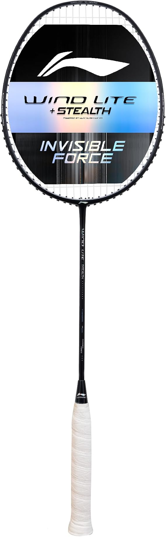 Li-Ning Wind Lite Stealth Carbon Fibre Strung (Black/Charcoal/Bluish Blue) Badminton Racket