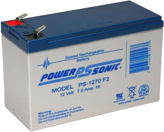Power Sonic 12V, 7Ah, AGM, F2 Terminal, Replacement Battery Compatible with Aqua-Vu AV715C 7in Underwater Camera