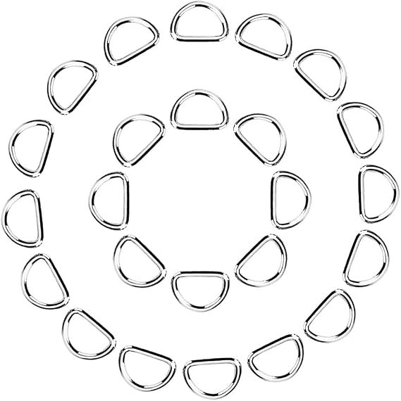 eBoot 100 Pack Metal D Ring, 1/2 Inch