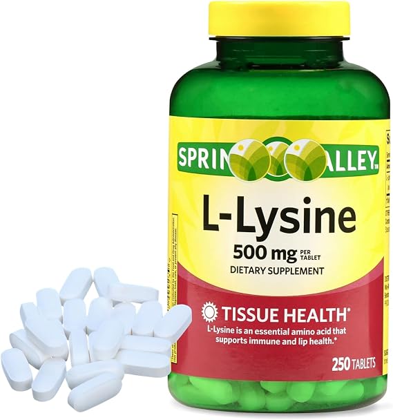 L Lysine 500mg Tablets, Super Lysine Immune Support & Healthy Skin, 250 Count (Pack 1)