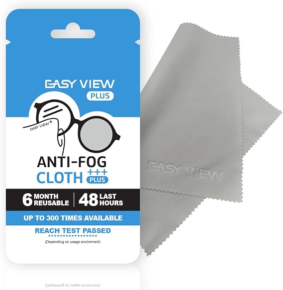 EASY VIEW+ Anti-Fog Microfiber Cloth- For Glasses Goggles Motorcycle Helmet Camera Lens