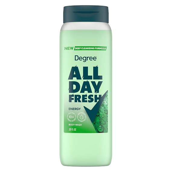Degree All Day Fresh Body Wash Fresh Energy Deep Cleansing 20 FO | Deep cleansing body wash with an energizing Fresh Energy scent.