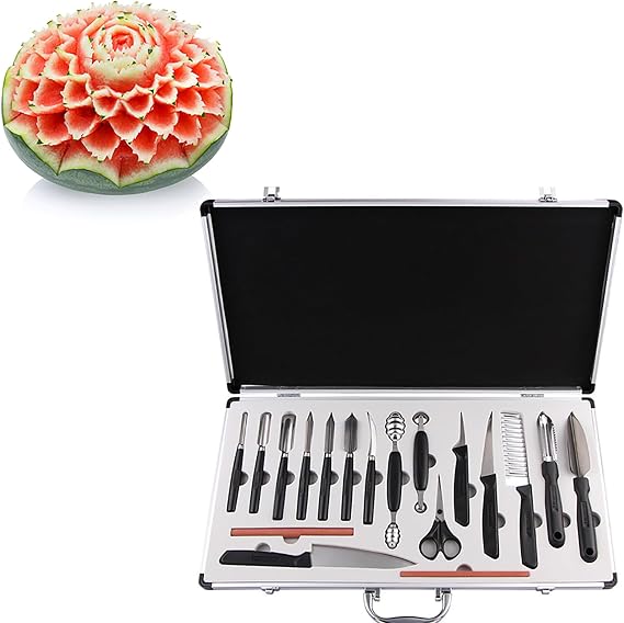 Fruit and Vegetable Carving Knife Kit, 18-piece Food Carving Tool Kit, Used To Make Various Foods, Cakes, Fruits, Vegetables, Etc., Making Food a Work Of Art In Your Hands
