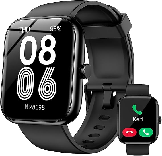 SENBONO Smart Watch with Alexa Built-in, 1.83" HD Touchscreen, Digital Bluetooth Calling, IP68 Waterproof Fitness Tracker, 120+ Sports Modes, 24/7 Heart Rate/Sleep Monitor for iPhone Android (Black)