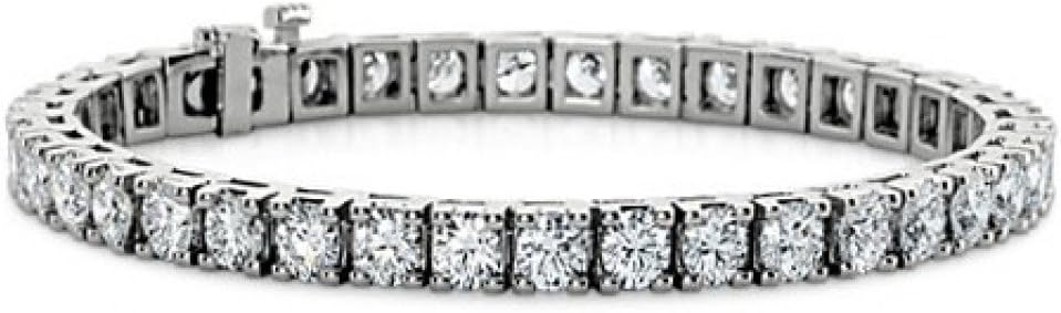 7.00 ct Ladies Round Cut Diamond Tennis Bracelet in 14 kt White Gold