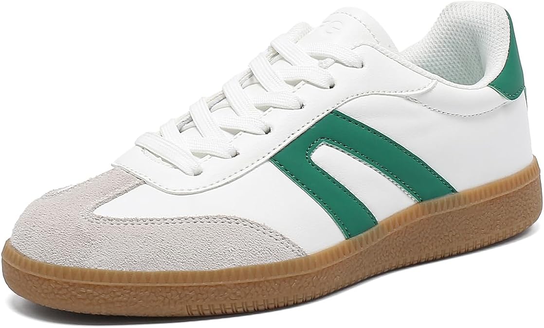 Women's Retro Gum Sole Fashion Sneakers-Lace Detail Casual Retro Walking Shoes-Gum Sole Casual Tennis-Anti Slip Trainers