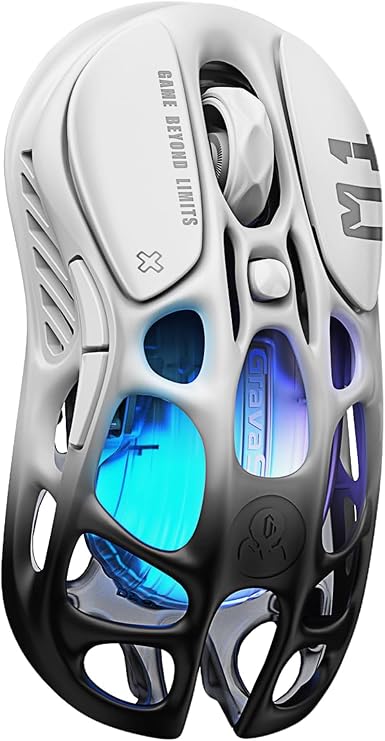 GravaStar Mercury M1 Pro Tri-Mode Wireless Gaming Mouse | Magnesium Alloy Ergonomic Comfort PAW3395 Sensor 200H Battery 5 Programmable Buttons