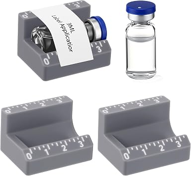 2 Pcs Vial Label Applicator Bottle Labeling Application Tool for Small Jars Essential Oils Containers Bottles(Grey,3ml)