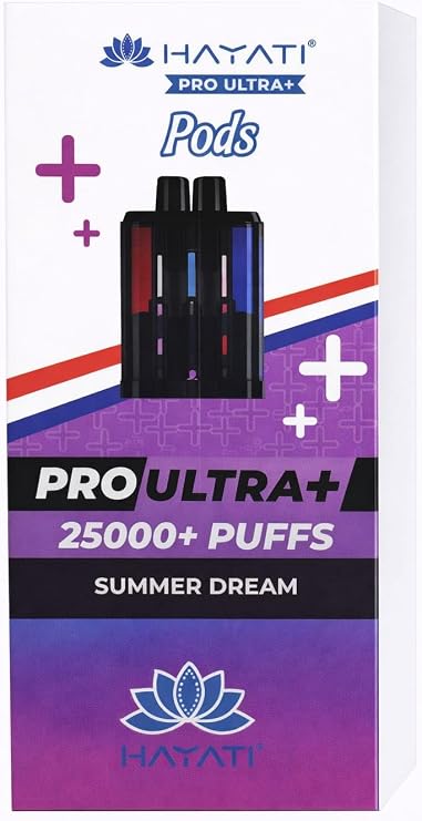 HAYATI Pro Ultra+ 25000 Pods – (Summer Dream) Refillable Pod System Long Lasting & Easy Install (NEXT DAY DELIVERY)