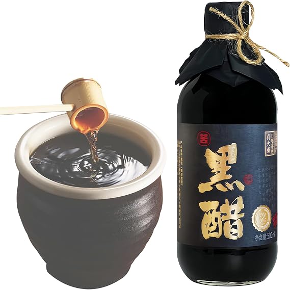 Ancient Craftsmanship Chinese Black Rice Vinegar, 5 Years Aged Shanxi Mature Vinegar 16.9 Fl Oz (500ml), All-Natural Fermented Condiment for Salad, Soup & Marinades
