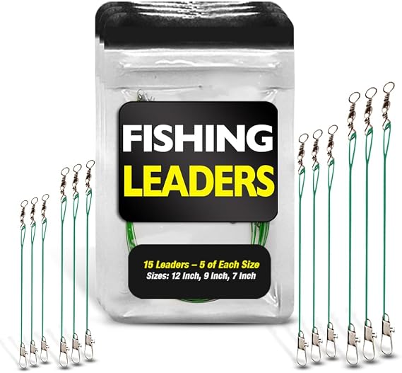 Fishing Leaders with Swivels - Carp - Pike - Catfish - Muskie - Walleye - Bass - Mackerel - Snapper